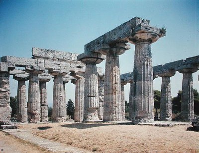 The interior colonnade of the Temple of Hera I, c.550 BC by Greek